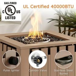 23.6" Propane Fire table including stones