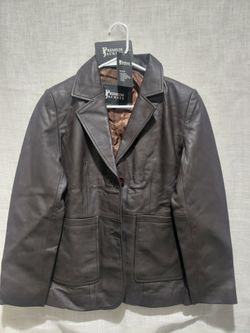 Leather Premium jackets, dark brown small for women