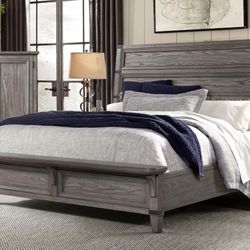 Queen Grey Wooden Bedroom SET