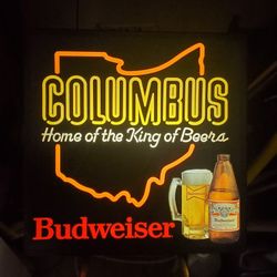 BUDWEISER Columbus lighted sign - Home of the King of Beers