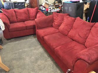 2 piece red couch