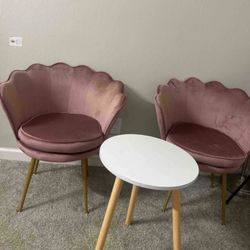 Antique Velvet Accent Chair Set Of 2,