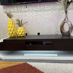 Tv stand with lights and drawer