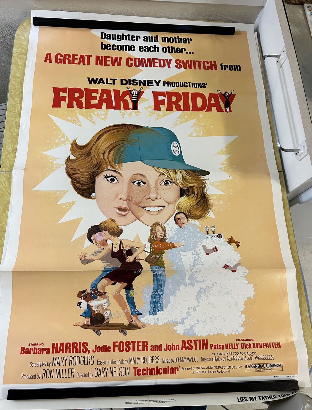 Authentic Movie Poster 27x41 Freaky Friday Disney (from The Bagdad!)
