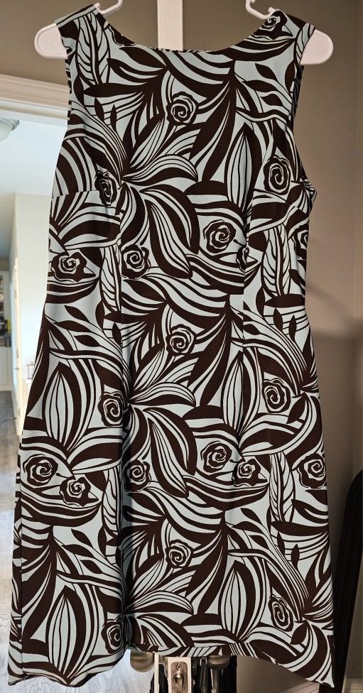 AGB Dress - Sleeveless, Light Blue & Brown - Women's Size 10