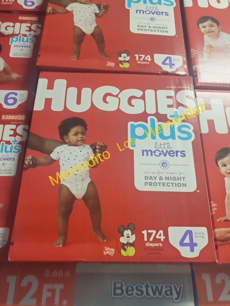 Huggies Size 4 Little Movers 180 Pañales Diapers❗️Nuevos Firm Price