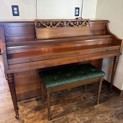 Upright Piano + Bench – Plays, Needs Tuning – $100