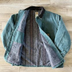 Vintage 90's CARHARTT C02HTG Hunter Green Chore Coat for