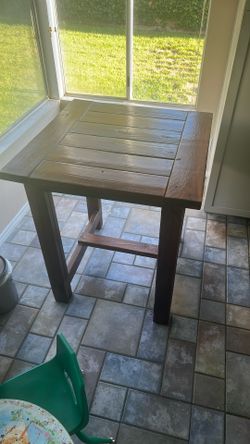 Custom Made Bar Height Stained Wood Table