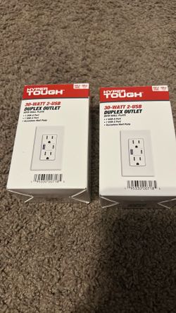 30-Watt Electric Receptacles With USB-A & USB-C Ports 