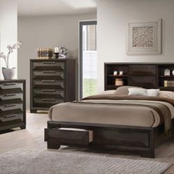 Brand New Espresso 4pc Queen Bedroom Set (Available In Eastern King)