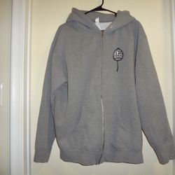 Grey Zipper Up Hoodie Size Large Men Or Women