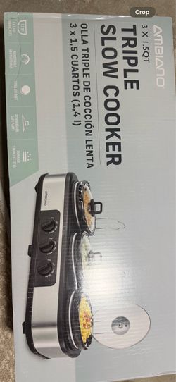 Triple slow cooker buffet server