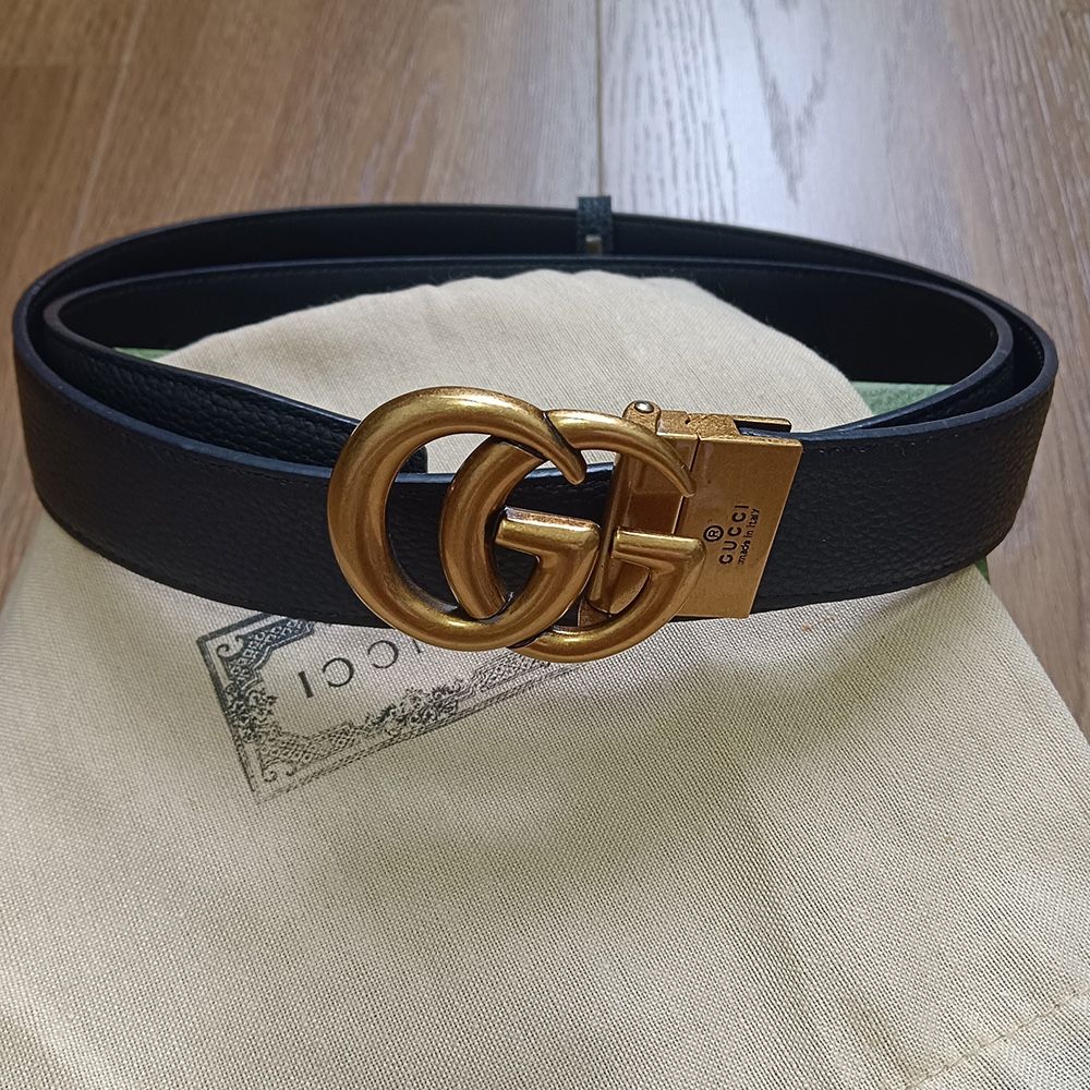 Gucci Black Belt With Double G Buckle