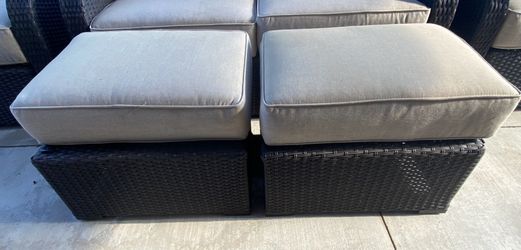 Brown Rattan Wicker Outdoor Patio Conversation Set