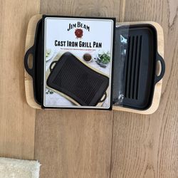 Brand New Jim Beam Cast Iron Grill Pan
