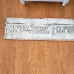 Wood  And Metal Farm Sweet Farm Wall Decor. 39.9 X 12.5 In.