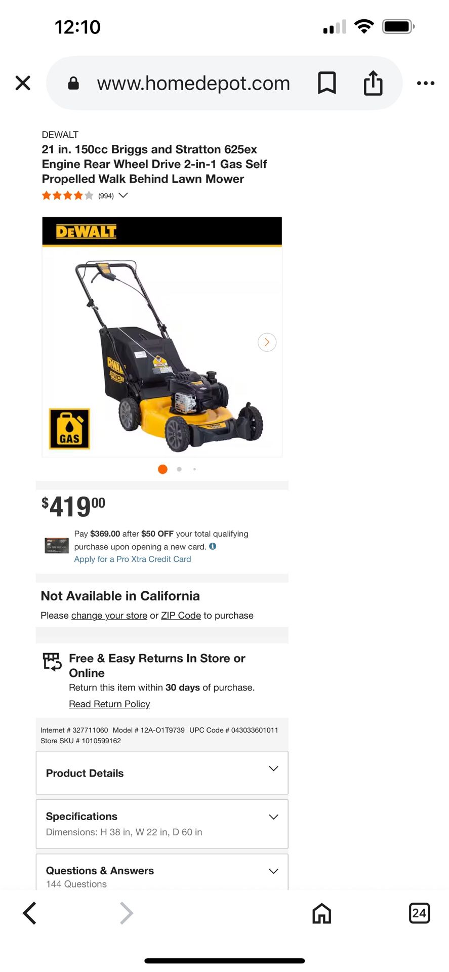 Lawn Mower Self Propelled