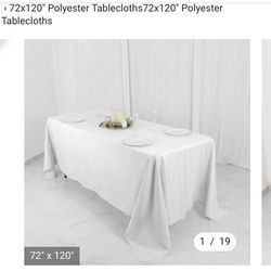 White Polyester Tablecloths (10 total)