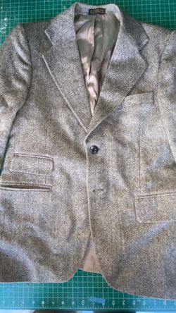 100% Wool Size S-36 Men’s Grey Dress Coat 