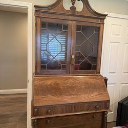 Antique Secretarial Desk By Skandia Furniture Mahogany