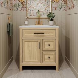 NEW Glacier Bay 31” Bathroom Vanity w/ Marble Top – Assembled ($429 Retail)