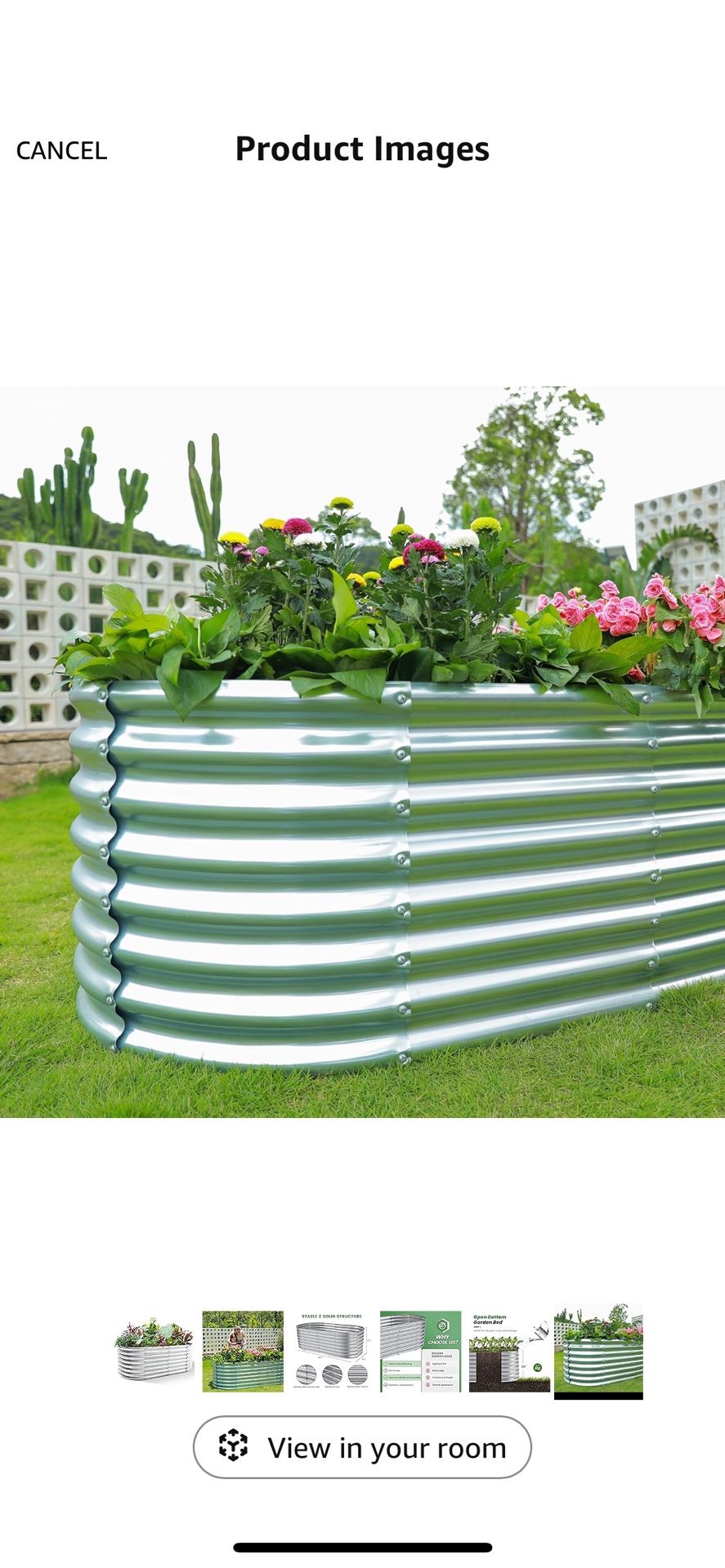 6×3×2ft Galvanized Raised Garden Bed Kit, Galvanized Planter Raised Garden Boxes Outdoor, Oval Large