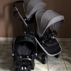 LIKE NEW GRACO READY 2.0 DOUBLE STROLLER WITH CAR SEAT!!!!