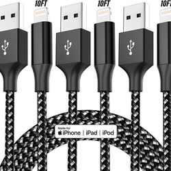 new  iPhone Charger 3Pack 10FT Apple MFi Certified Lightning Cable High Speed Fast Charging Cord Compatible with iPhone 14/13/12/11 Pro Max Mini X/XR/
