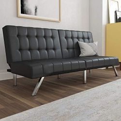 DHP Emily Convertable Futon Sofa Couch, black 