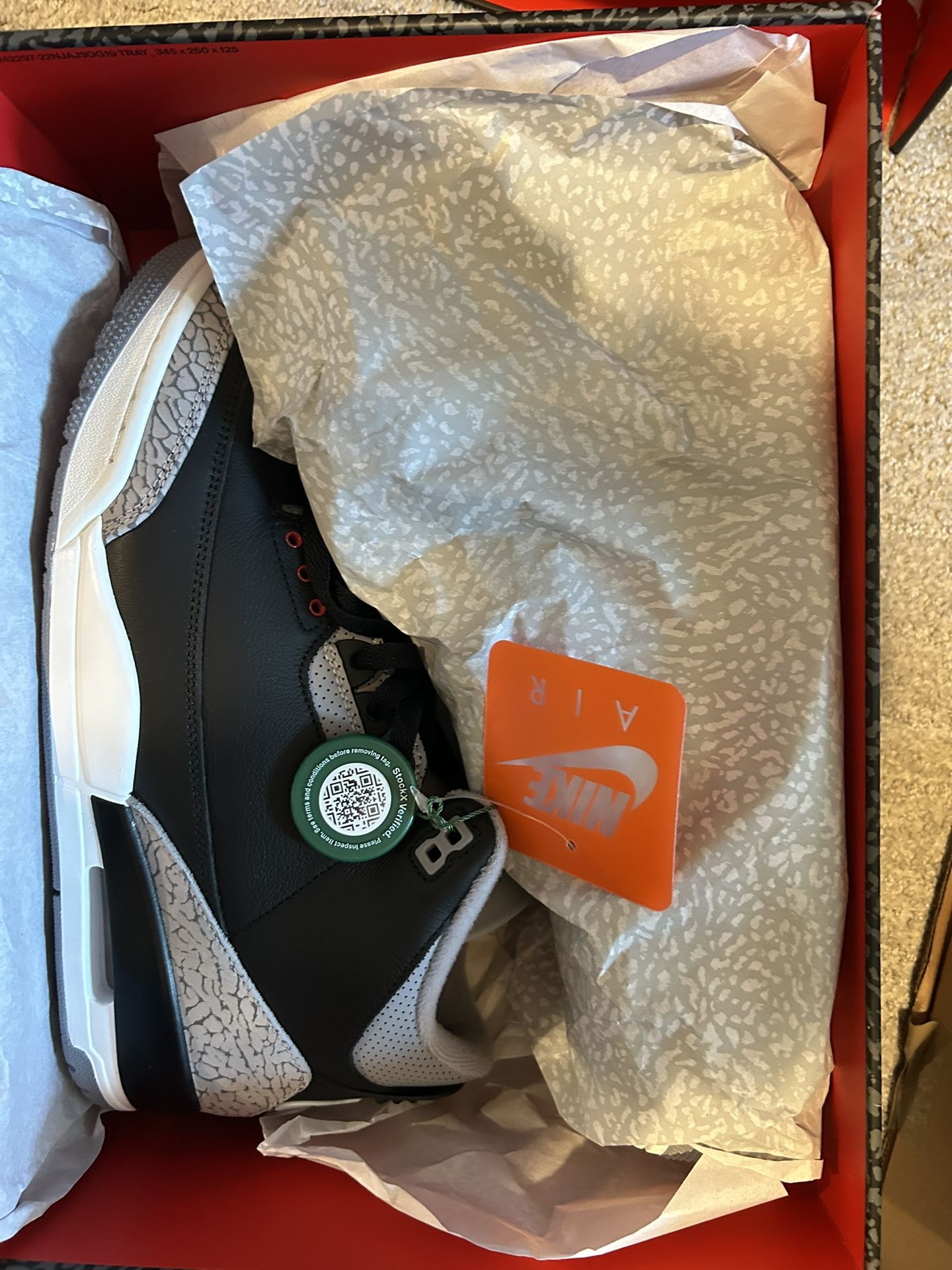 Jordan Black Cement 3 Size 11