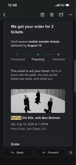 Rufus Du Sol GA Floor ticket (Petco Park 08/15)