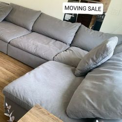 Gray Cloud Couch Modular Sectional Sofa 
