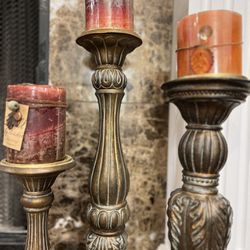 Exotic Carved Pillar Candle Holder 