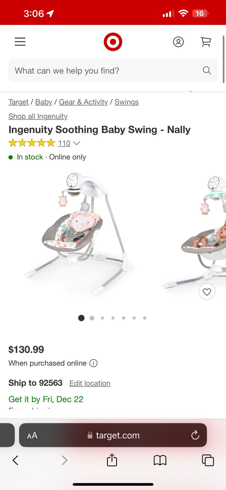 Ingenuity baby Swing