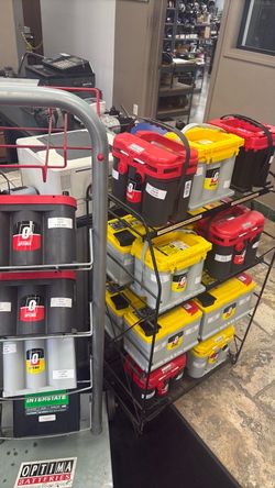 Red Yellow And Blue Optima Batteries