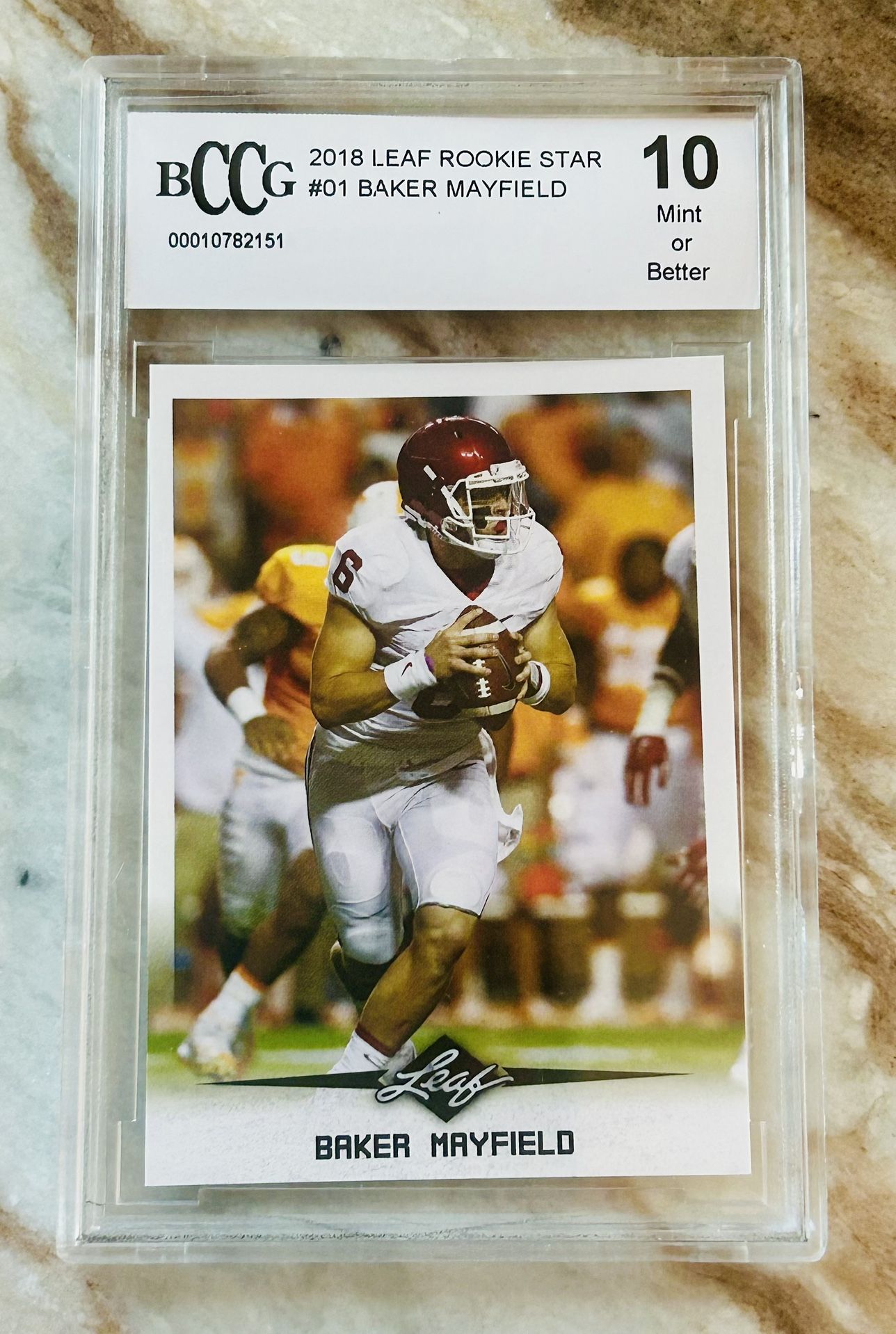 NFL 2018 Leaf Tampa Bay Buccaneers Baker Mayfield Graded 10 Beckett Mint Rookie