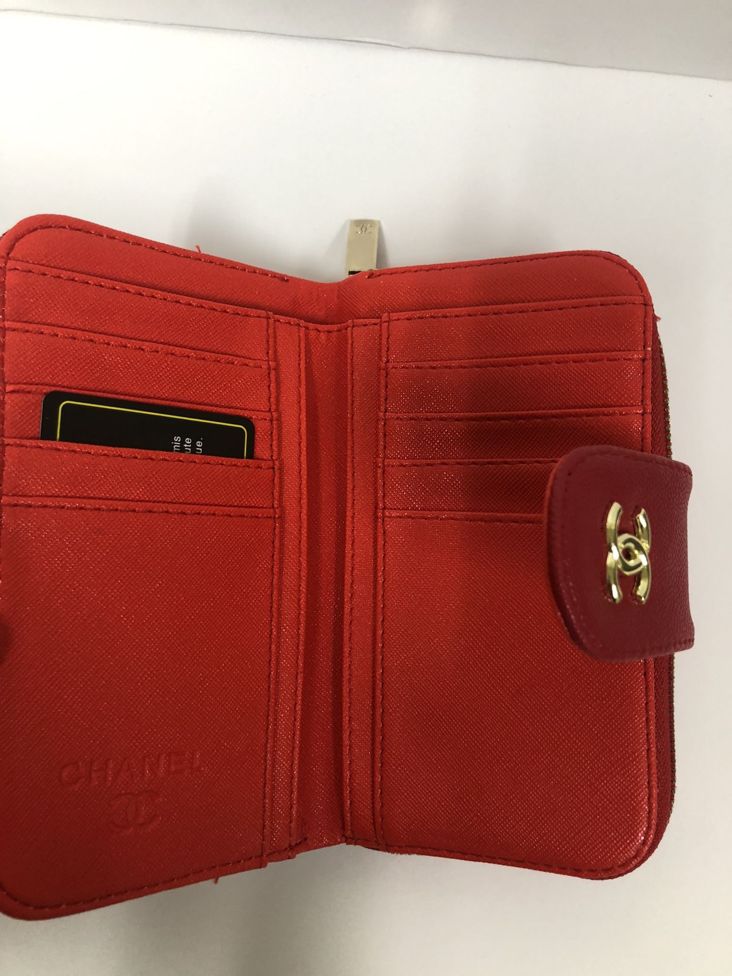Red Leather Double Sided Wallet