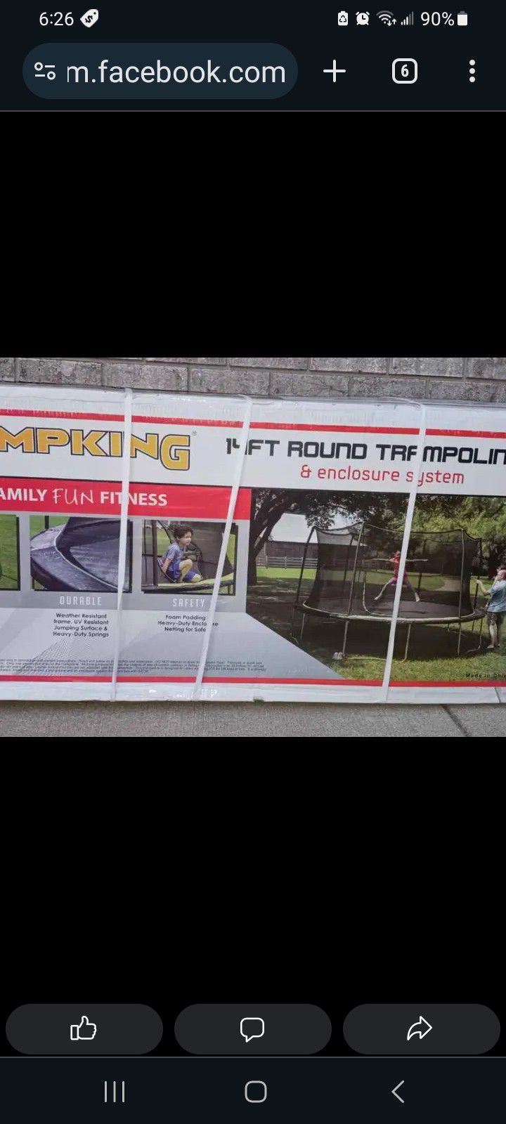 JUMPKING 14ft ROUND TRAMPOLINE WITH ENCLOSURE SYSTEM, BRAND NEW/SEALED