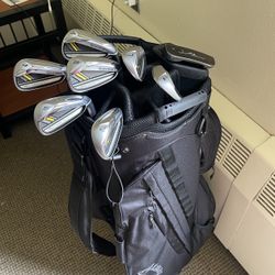  TaylorMade RBladez Iron Set 4-PW RH RocketFuel 58G S Flex 4,5,6,7,8,9,P With Callaway Bag And Ping Putter