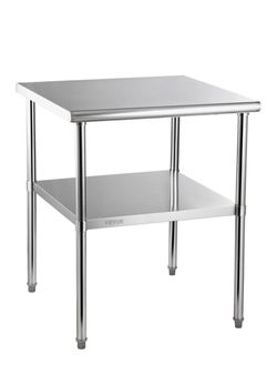 VEVOR Stainless Steel Prep Table 30” x 30” tool bench/ Mesa para preparar o para herramienta