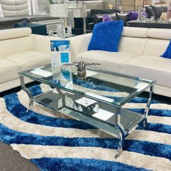 Weekend Special💥Living Room Furniture Package Deal💥White Sofa&Loveseat, 3 Pc Coffe Table Set,Rug And 55 Inch 4k Tv $1199