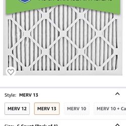 Nordic Pure 24x24x1 MERV 13 Pleated AC  Air Filters 6 Pack