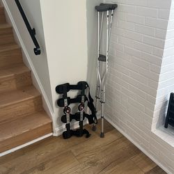 FREE Adjustable crutches and an adjustable knee brace