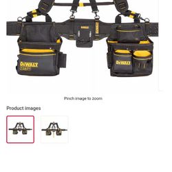 DEWALT 25 pocket Ballistic Nylon Professional Tool Belt with Suspenders 