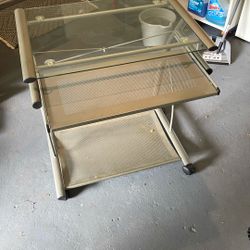 Small Computer Table On Rollers