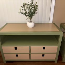 Refinished Pottery Barn Wooden TV Stand & End Table (Set of 2) 