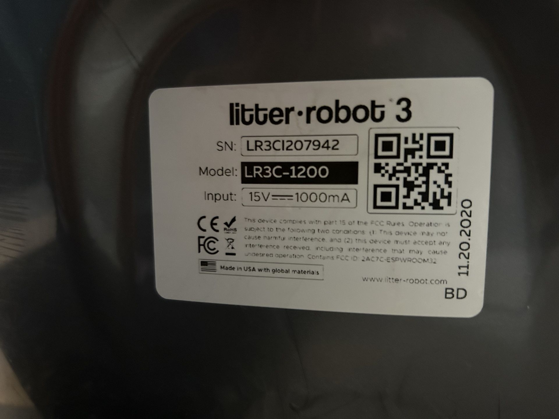 LIGHTLY USED LITTER ROBOT 3