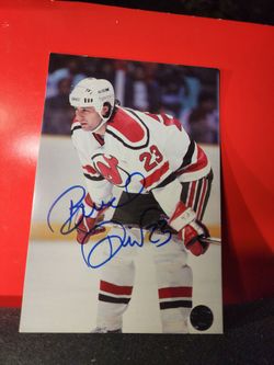 Bruce Driver Autographed 4x6 New Jersey Devils W/coa & top loader