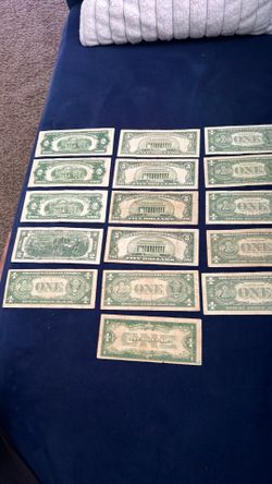 $1,$2,$5 bills (16 pieces )